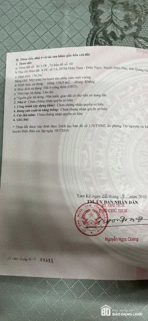 Sổ đỏ bán đất KĐT 1A Nguyễn Gia Thiều 136,5 m² lô góc 4,6 tỷ