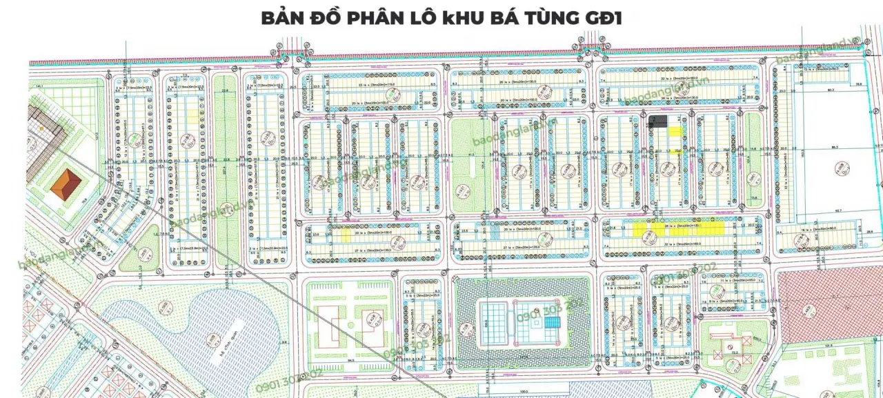 Bản đồ phân lô khu Bá Tùng giai đoạn 1