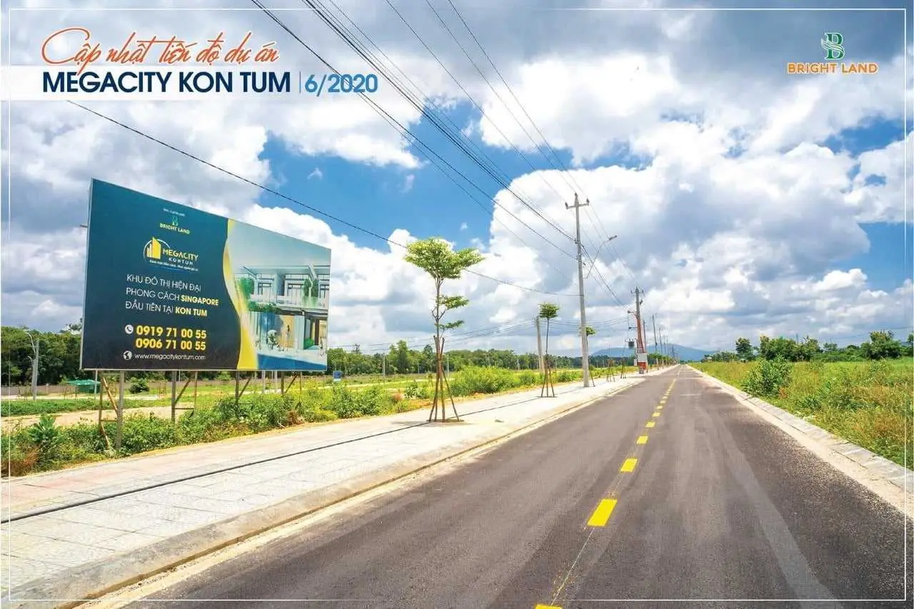 Mặt đường nhựa nội khu hoàn thiện tại dự án Mega City Kon Tum