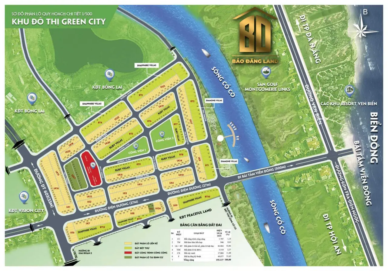 Sơ đồ phân lô quy hoạch chi tiết khu đô thị Green City