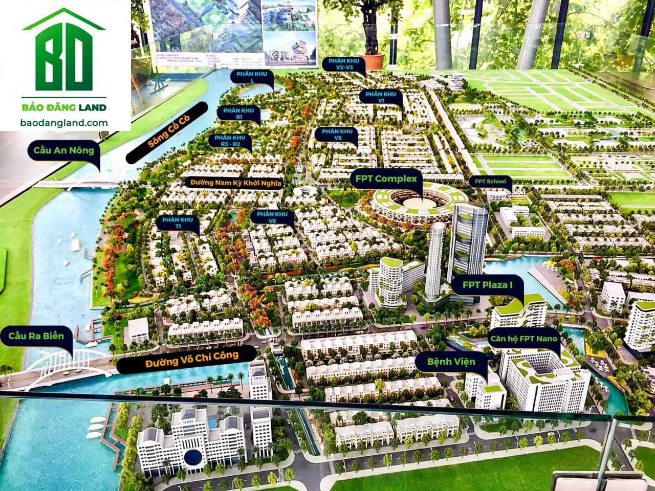 Sa bàn khu đô thị FPT City: các phân khu, FPT Complex, FPT Plaza, đường Nam Kỳ Khởi Nghĩa và Võ Chí Công