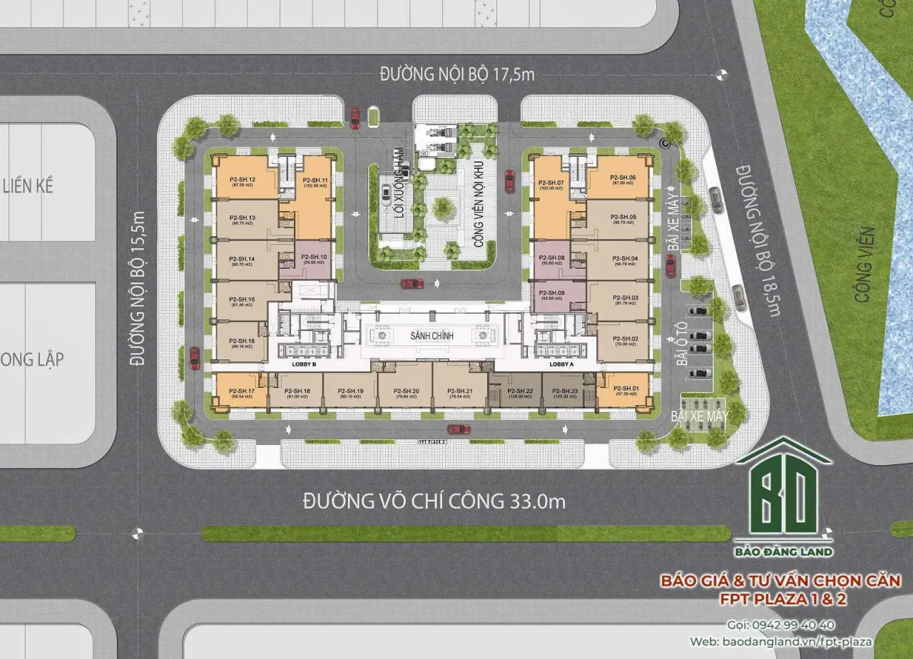 Mặt bằng tầng 1 FPT Plaza 2